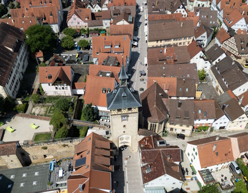 Luftaufnahme Fußgängerzone Marbach a. N.