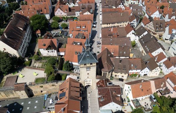 Luftaufnahme Fußgängerzone Marbach a. N.