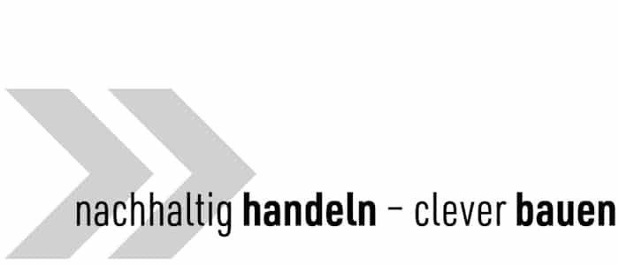 Logo nachhaltig handeln - clever bauen